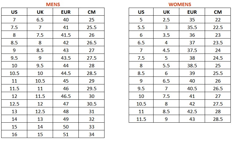 Merrell Women S Size Chart